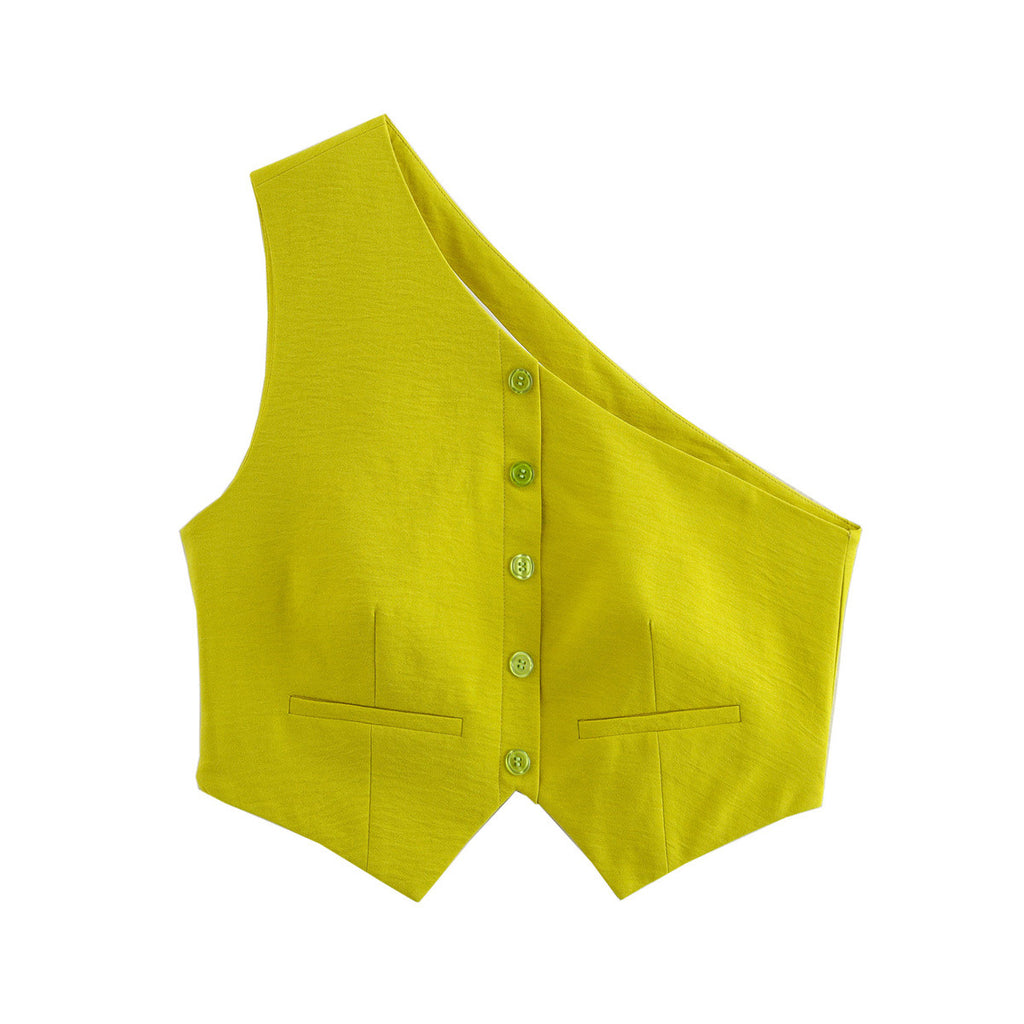 Lemon One-Shoulder Top